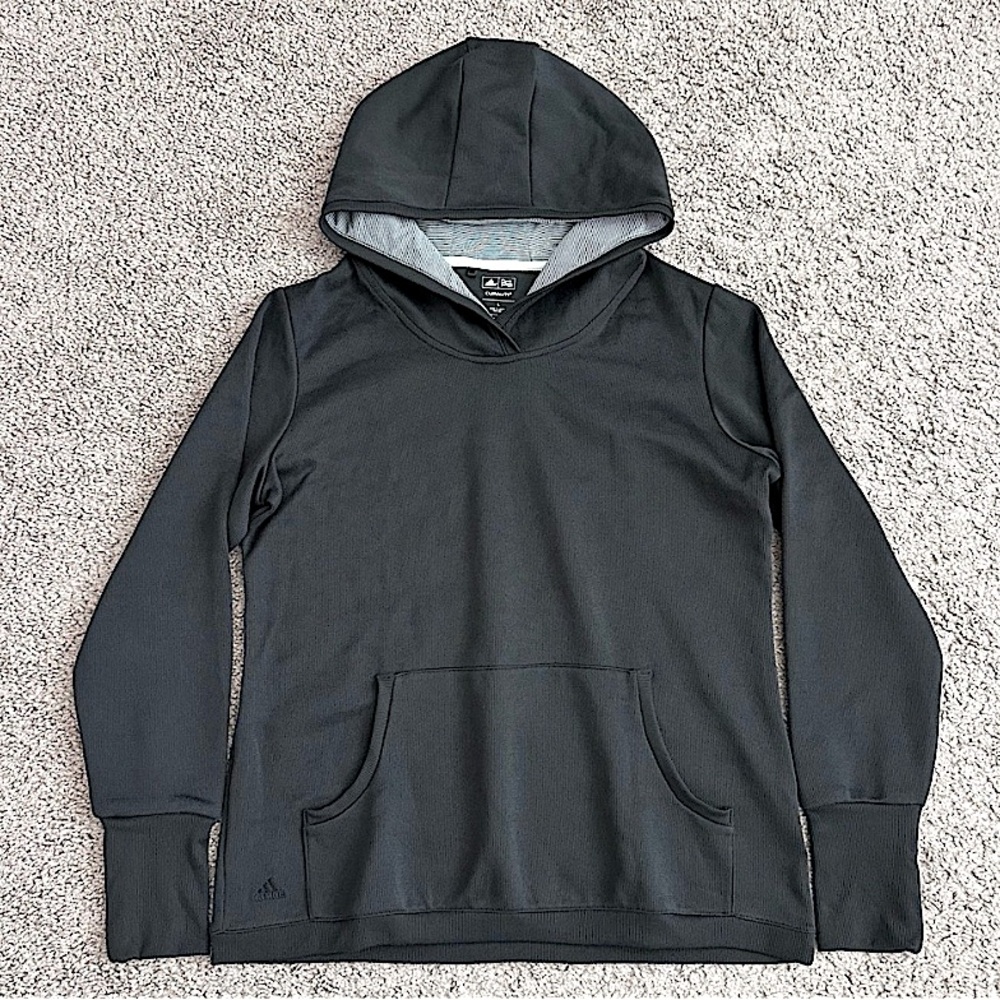 Black Adidas Golf Climalite Ribbed Hoodie